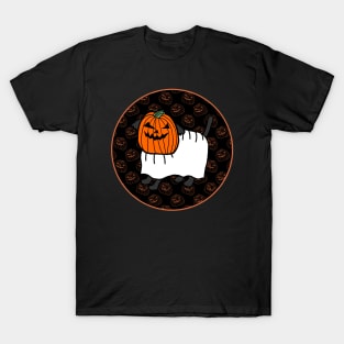 Halloween Horror Dog Dark Round T-Shirt